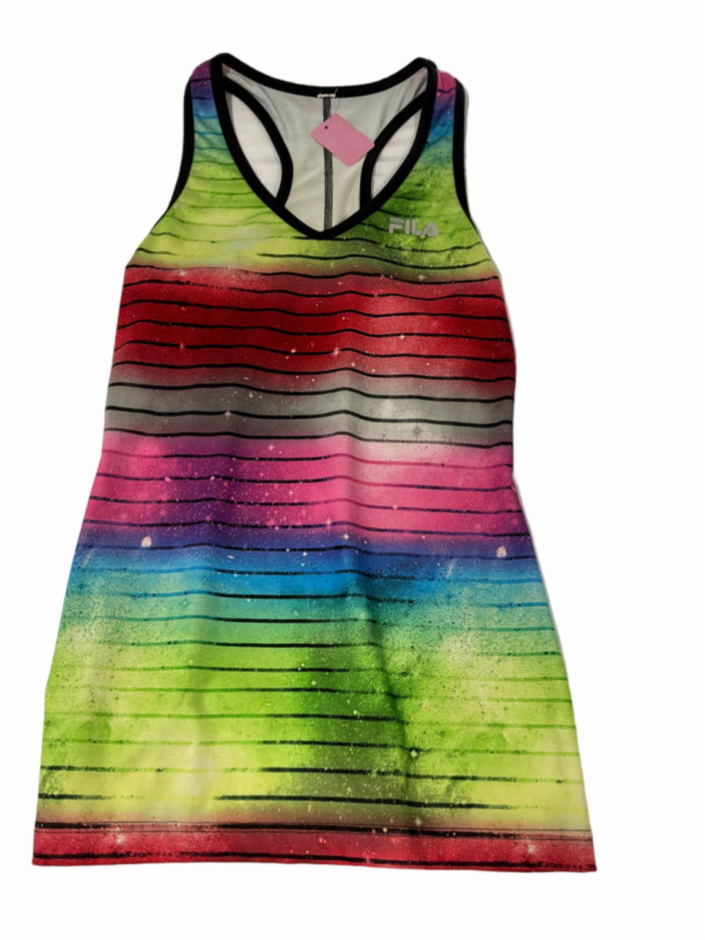 Women's Fila Tank Top Size S Multi-color Striped Athletic Shirt